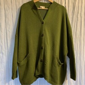 Poetry Green  Women's cotton Cardigan
